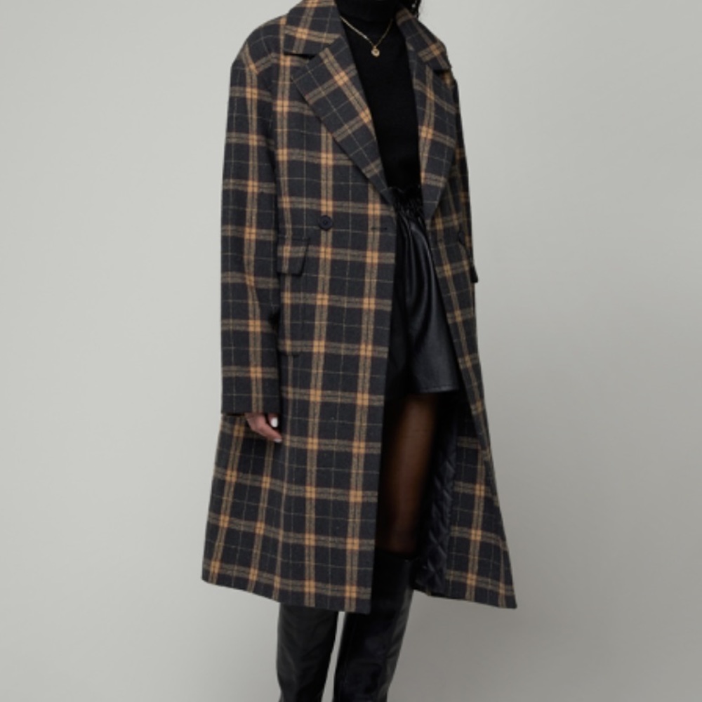 COPY - Oak+Fort navy plaid coat